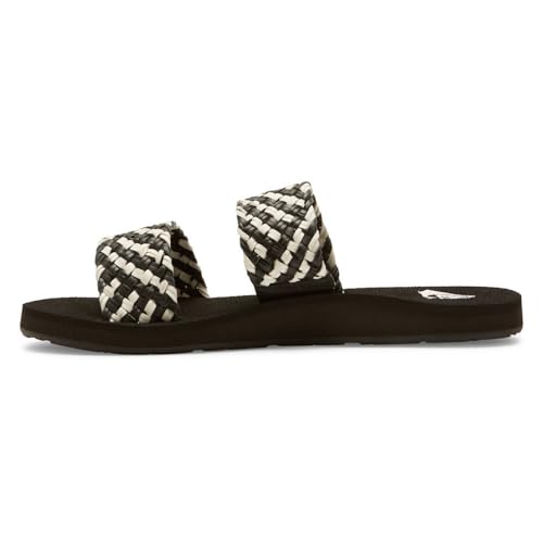 Roxy Damen Porto Slide II Sandale, Black/White, 42 EU von Roxy