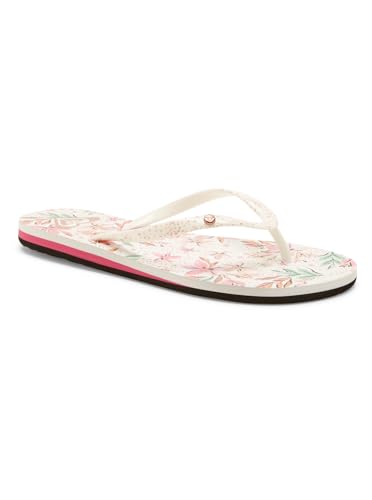 Roxy Damen Portofino Sandale, White/Crazy PINK Print, 40 EU von Roxy