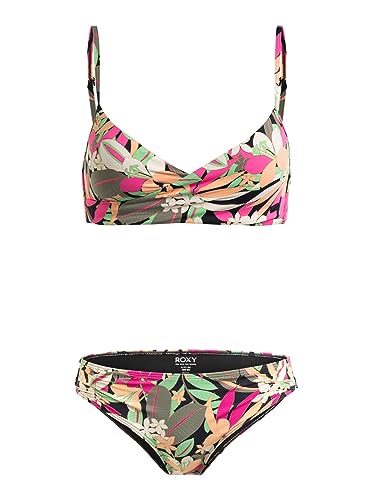 Roxy Printed Beach Classics - Zweiteiliges Wickel-Bikini-Set für Frauen Schwarz von Roxy