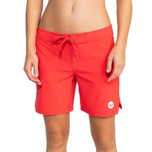 Roxy Damen Board 7" Inseam – Quick Dry Swim Shorts, Swimsuit Bottom, Bikini Cover Up, Beachwear Boardshorts, Rot/Ausflug, einfarbig (Getaway Solids), Medium von Roxy