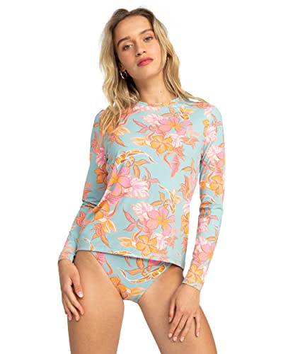 Roxy Damen Sea Skippin Langarm-Rashguard mit LSF 50 Rash-Guard-Shirt, Blue Surf Kartoffel Tropical 233, Medium von Roxy