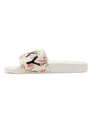 Roxy Damen Slippy Sandale, White/Crazy PINK Print, 40 EU von Roxy