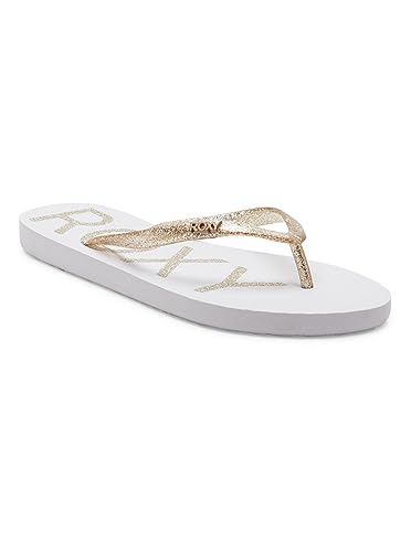Roxy Damen Viva Sparkle Sandale, White/Champagne, 37 EU Roxy Damen Viva Sparkle Sandale, White/Champagne, 37 EU von Roxy