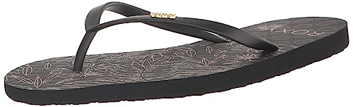 Roxy Women's Viva Stamp Flip Flop Sandal, Metallic Gold/Black 233, 7 von Roxy