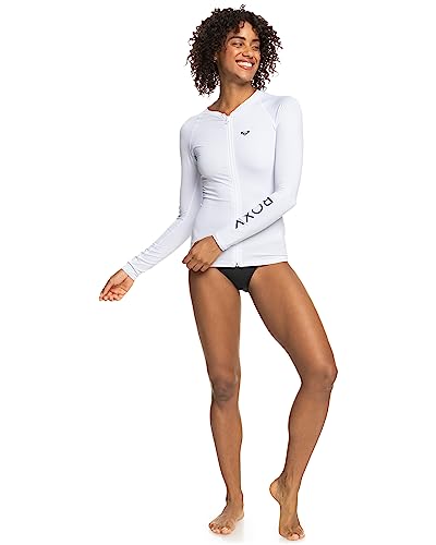 Roxy Essentials Rashguard für Damen, langärmelig, mit Reißverschluss, Weiss/opulenter Garten, XX-Large von Roxy