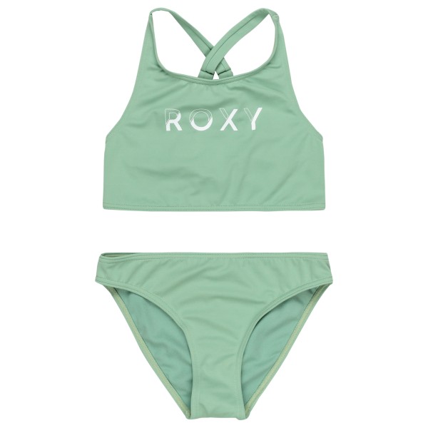 Roxy - Girl's Solid Active Crop Top Set - Bikini Gr 7 Years grün von Roxy