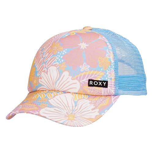 Roxy Girls Trucker Hat - Honey Coconut 4-16 - Adjustable Snapback - Breathable Mesh Back - Curved Visor, Candlelight Peach Hidden Garden, One Size von Roxy