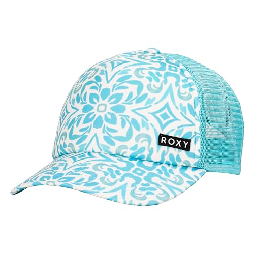 Roxy Girls Trucker Hat - Honey Coconut 4-16 - Adjustable Snapback - Breathable Mesh Back - Curved Visor, Cloud Dancer Fresco Tile, One Size von Roxy