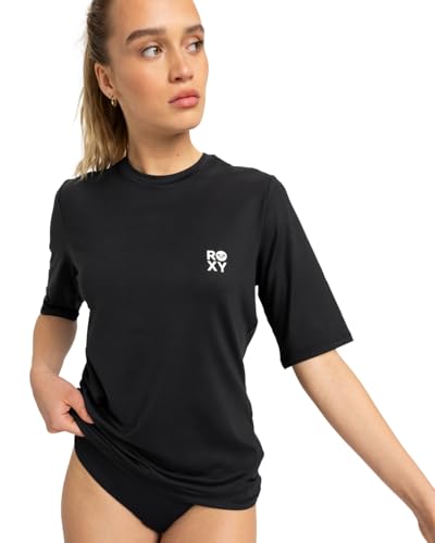 Roxy Happy Waves - Short Sleeve Rash Vest for Women - Kurzarm-Rashguard - Frauen - Schwarz. von Roxy