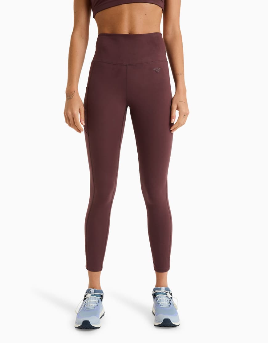 Roxy - Heart Into It - Knöchellange Sport-Leggings in Heidelbeere-Rot von Roxy