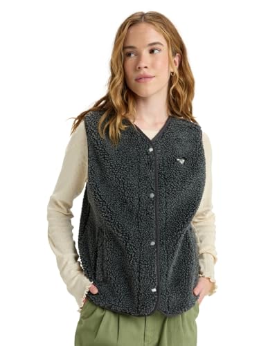Roxy Iconic Town - Sherpa Polar Fleece Vest for Women - Sherpa-Fleece-Weste - Frauen - XS - Schwarz. von Roxy