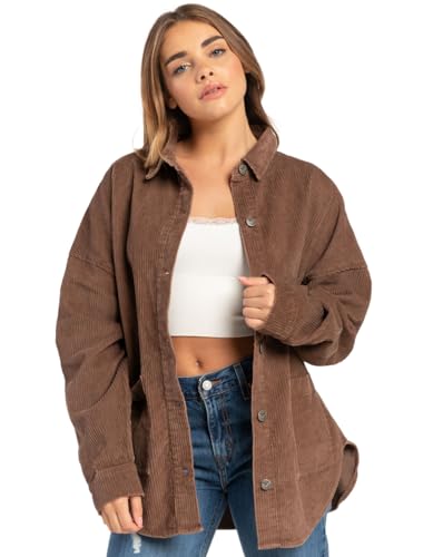 Roxy Kick Back Corduroy Button Up Shacket Faded Brown Roxy Kick Back Corduroy Button Up Shacket Faded Brown von Roxy
