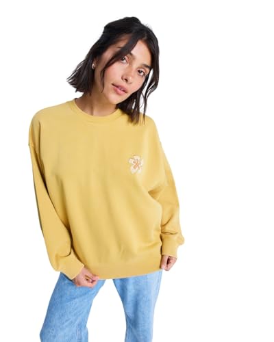 Roxy Lineup - Sweatshirt with Vintage Wash Effect for Women - Sweatshirt mit Vintage-Waschung - Frauen - XL - Gelb. von Roxy