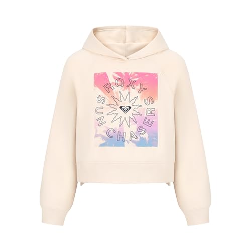 Roxy Mädchen Fleece Pullover Hoodie Sweatshirt Kapuzenpullover, Pergament-Sonnenblatt, 7 von Roxy