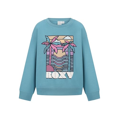 Roxy Mädchen Oversized Pullover Crewneck Sweatshirt Weich & Bequem, Adriatic Blue Pop, 8-10 von Roxy