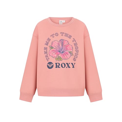 Roxy Mädchen Oversized Pullover Crewneck Sweatshirt Weich & Bequem, Gemütlicher Pfirsich-Hibiskus, 7 von Roxy