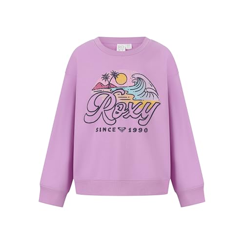 Roxy Mädchen Oversized Pullover Crewneck Sweatshirt Weich & Bequem, Violetter Tüll, 8-10 von Roxy