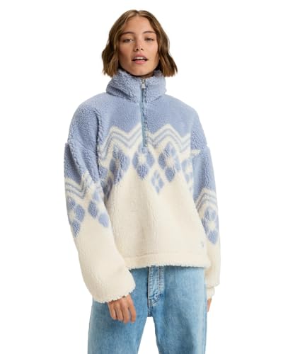 Roxy Mountain Story - Half Zip Regular Fleece for Women - Fleece mit Reißverschlusskragen - Frauen - S - Weiss. von Roxy