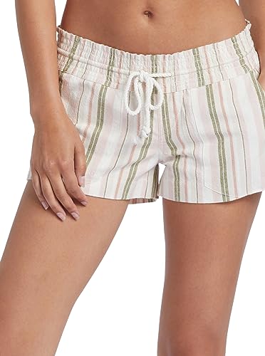 Roxy Oceanside Yarn-Dyed Beach Shorts Loden Green Cabana Stripe MD (US 7-9) von Roxy