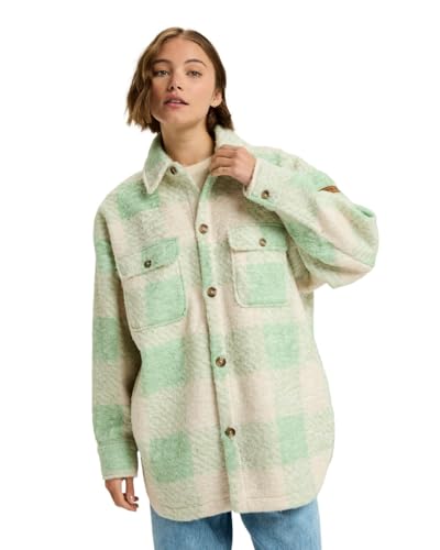 Roxy Over And Above - Check Plaid Polar Fleece Shirt Jacket for Women - Karierte Fleece-Hemdjacke - Frauen - S - Grün. von Roxy