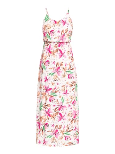 Roxy Rainbow Road ERJWD03779 Maxikleid für Damen, Weiß - Snow White Happy Tropical, Small von Roxy