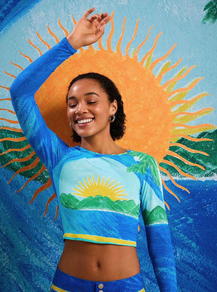 Roxy Rash Guard Atlas - Langärmliges Surf-Top mit Cropped Fit von Roxy