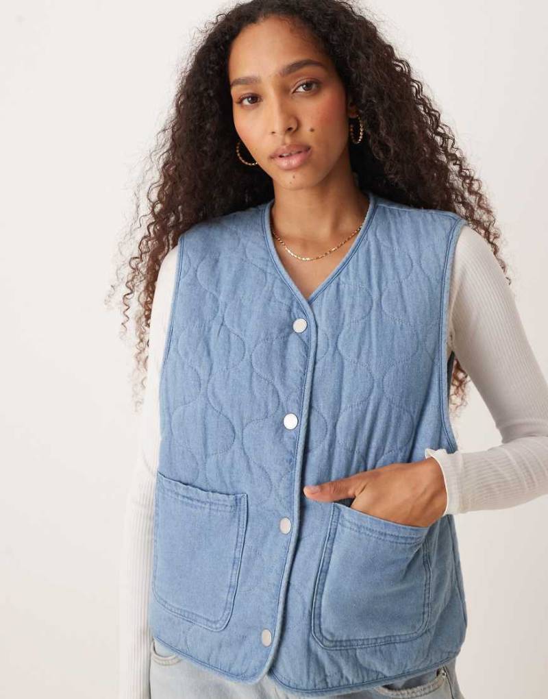 Roxy - Simply lucky - Wendeweste mit Sherpa-Futter und Jeansjacken-Optik in Beau Blue-Blau von Roxy