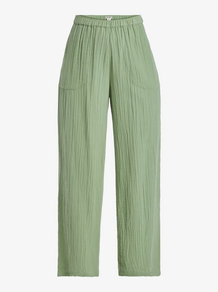 Roxy Stoffhose ROXY Musselin Hose What A Vibe Grün von Roxy