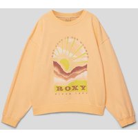 Roxy Sweatshirt mit Label-Print Modell 'LINEUP' in Apricot, Größe 164 von Roxy