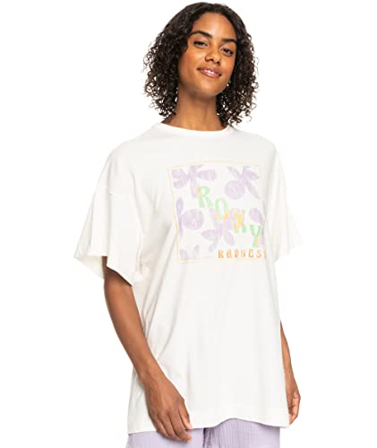 Roxy Sweet Flowers - Oversized Boyfriend T-Shirt for Women - Oversize Boyfriend-T-Shirt - Frauen - M - Weiss. von Roxy