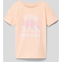 Roxy T-Shirt mit Label-Motiv-Print Modell 'PURPLE HEARTS' in Apricot, Größe 152 von Roxy