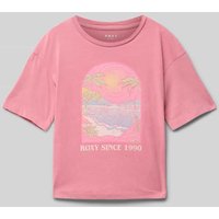 Roxy T-Shirt mit Rundhalsausschnitt Modell 'SUN FOR ALL SEASONS' in Pink, Größe 164 von Roxy