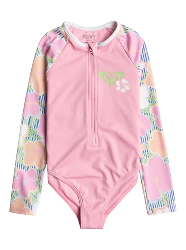 Roxy Tiny Flower - Long Sleeve One-Piece Rash Vest for Girls 2-7 - Langärmliger Rashguard-Einteiler - Mädchen 2-7 - Blau. von Roxy