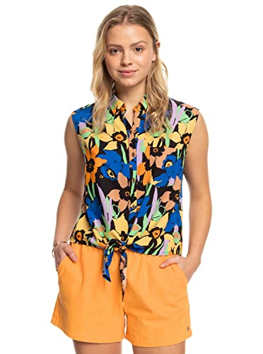 Roxy Tropical View - Sleeveless Shirt for Women - Ärmelloses Hemd - Frauen - M - Schwarz. von Roxy