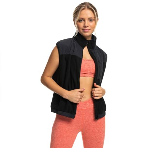 Roxy Waves Of Warmth - Sleeveless Zip-Up Fleece Vest for Women - Fleece-Weste mit Reißverschluss - Frauen - Schwarz. von Roxy
