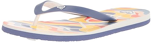 Roxy Women's Tahiti V Flip-Flop Sandal, Shady Blue/Orange 233, 8 von Roxy