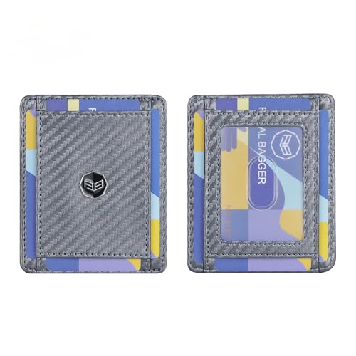 Royal Bagger - 1pc Carbon Fiber RFID-Blockierung Kartenhalter für Männer, schlanke minimalistische Brieftasche, leichte Reise Mini Geldbörse 3230 (Dunkelgrau) von Royal Bagger