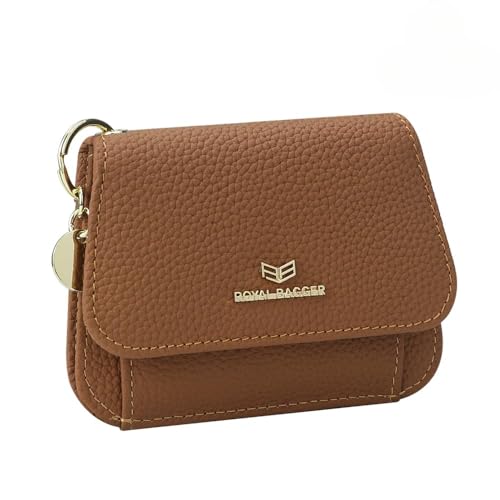 Royal Bagger 2443 Geldbörse mit mehreren Kartenfächern, echtes Leder, Kreditkartenhalter, RFID-blockierend, Münzbörse mit Schlüsselanhänger, Braun, Casual von Royal Bagger