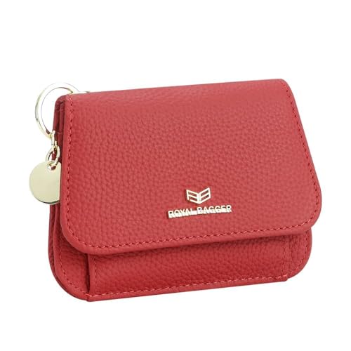 Royal Bagger 2443 Geldbörse mit mehreren Kartenfächern, echtes Leder, Kreditkartenhalter, RFID-blockierend, Münzbörse mit Schlüsselanhänger, hellrot, Casual von Royal Bagger
