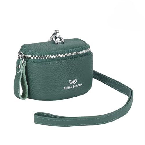 Royal Bagger Cute Mini Coin Purse für Frauen - RFID-Blockierung, echtes Leder Change Pouch Mode einfache Aufbewahrungstasche 2900 (Grün) von Royal Bagger