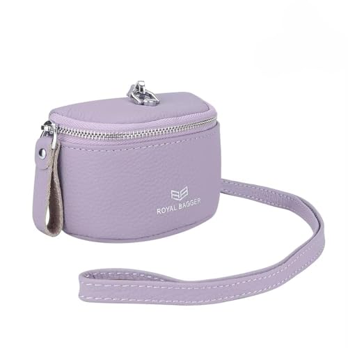 Royal Bagger Cute Mini Coin Purse für Frauen - RFID-Blockierung, echtes Leder Change Pouch Mode einfache Aufbewahrungstasche 2900 (Lila) von Royal Bagger