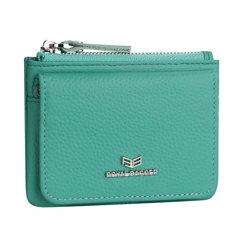 Royal Bagger Echtes Leder Damen Geldbörse - RFID-Blockierung kleine Brieftasche, Casual Zipper Change Pouch für den täglichen Gebrauch 3200 (Grüner See) von Royal Bagger