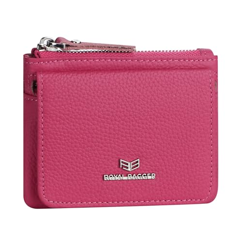 Royal Bagger Echtes Leder Damen Geldbörse - RFID-Blockierung kleine Brieftasche, Casual Zipper Change Pouch für den täglichen Gebrauch 3200 (Rose) von Royal Bagger