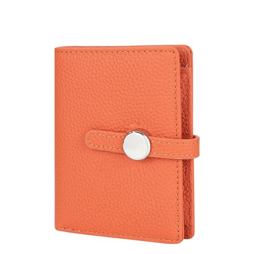 Royal Bagger Echtes Leder Kurze Geldbörse, Mode Faltbare Geldbörse, Damen Multi Card Slots Karten Halter (Orange) von Royal Bagger