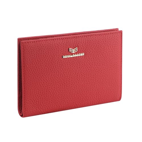 Royal Bagger Echtes Leder RFID-Blockierung Passport Wallets, Casual Style Credit Card Holder für Frauen, Travel Wallet Purse 3090 (Rot) von Royal Bagger