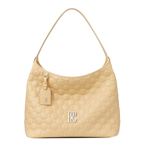 Royal Bagger Echtes Rindsleder Gesteppte Tragetasche für Frauen, Große Kapazität Handtasche, Mode Schulter Unterarm Geldbörse 3269 (Aprikose) von Royal Bagger