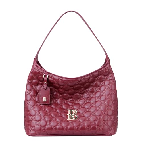 Royal Bagger Echtes Rindsleder Gesteppte Tragetasche für Frauen, Große Kapazität Handtasche, Mode Schulter Unterarm Geldbörse 3269 (Weinrot) von Royal Bagger