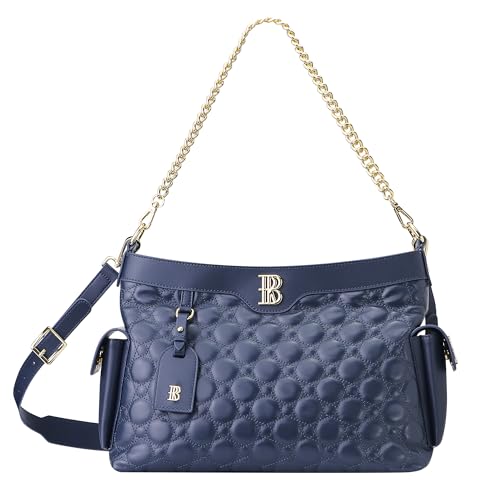 Royal Bagger Echtes Rindsleder Gesteppte Umhängetasche, Große Kapazität Tote Handtasche, Kette Umhängetasche für Frauen 3270 (Blau) von Royal Bagger