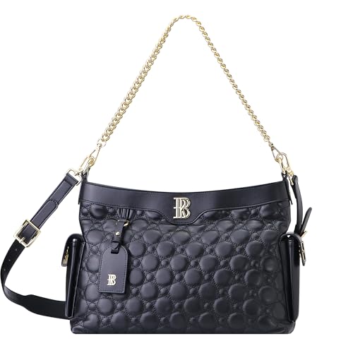 Royal Bagger Echtes Rindsleder Gesteppte Umhängetasche, Große Kapazität Tote Handtasche, Kette Umhängetasche für Frauen 3270 (Schwarz) von Royal Bagger