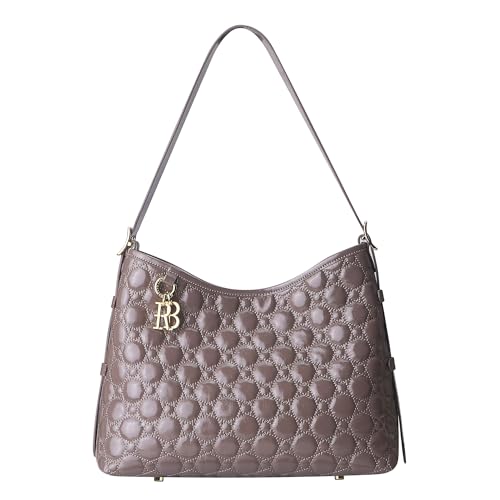 Royal Bagger Echtes Rindsleder Gesteppte Umhängetasche für Frauen, Große Kapazität Tote Handtasche, Mode Umhängetasche 3267 (Grau) von Royal Bagger